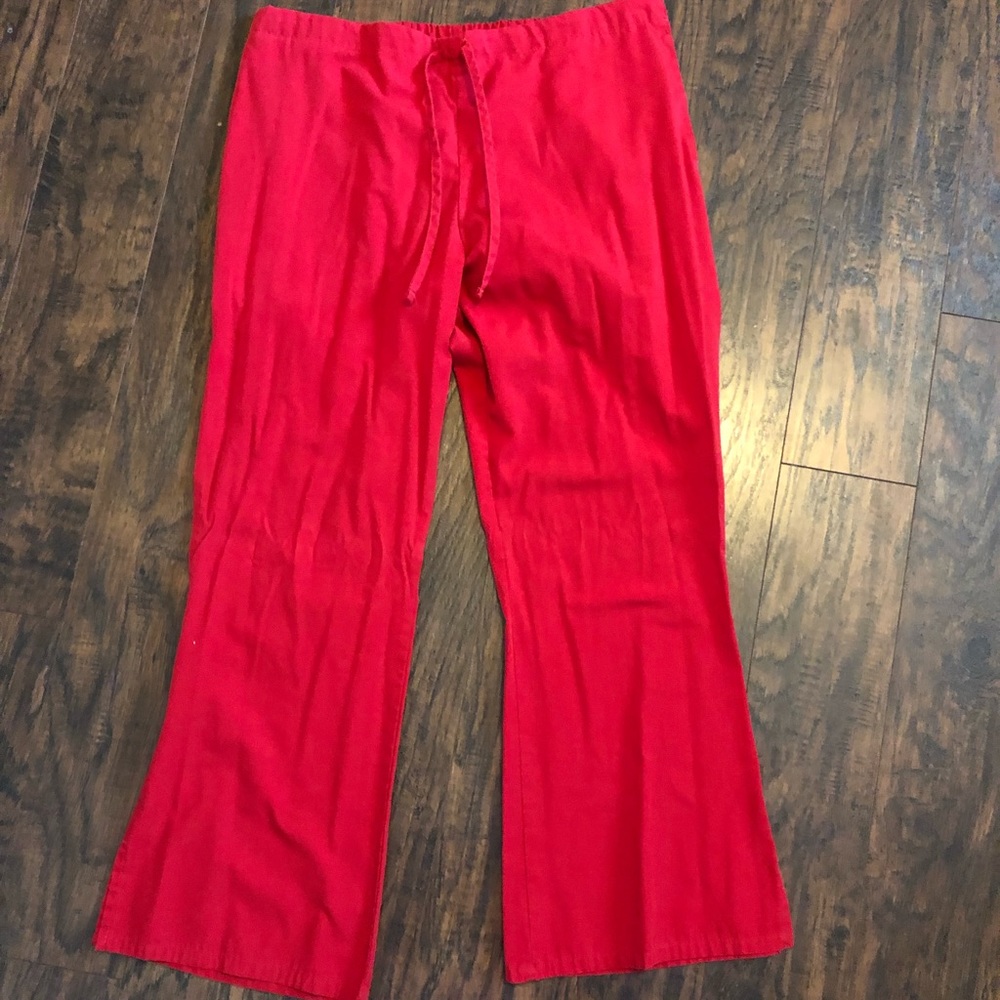 Red Cherokee scrub pants